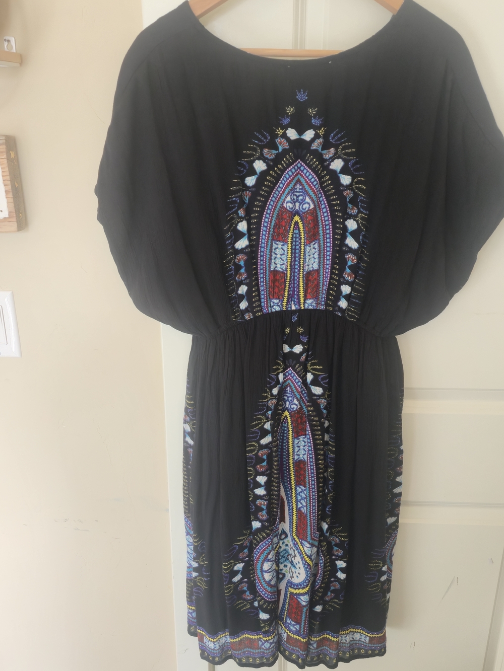 Lapogee 3XL Boho Babydoll Shirt Sleeve Dress Dashiki Tribal Rodeo Travel Gypsy - Picture 4 of 13